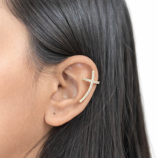 Astria Crystal Cross Ear Cuff Astria Jewellery