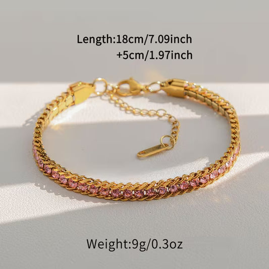 Blush Radiance Crystal Tennis Bracelet