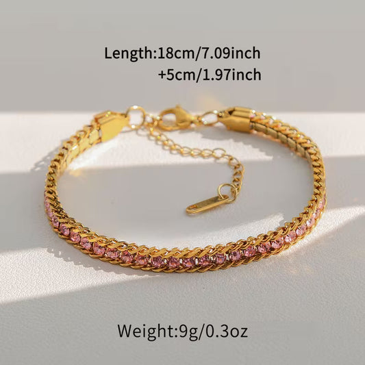 Blush Radiance Crystal Tennis Bracelet Astria Jewellery