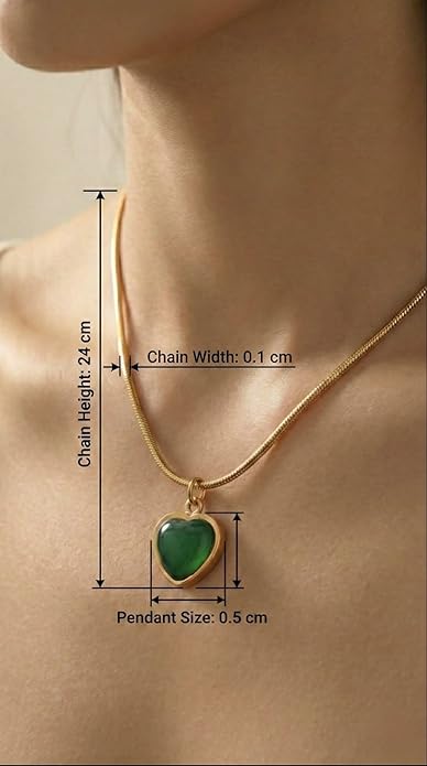 Astria Emerald Heart Chain Necklace Astria Jewellery