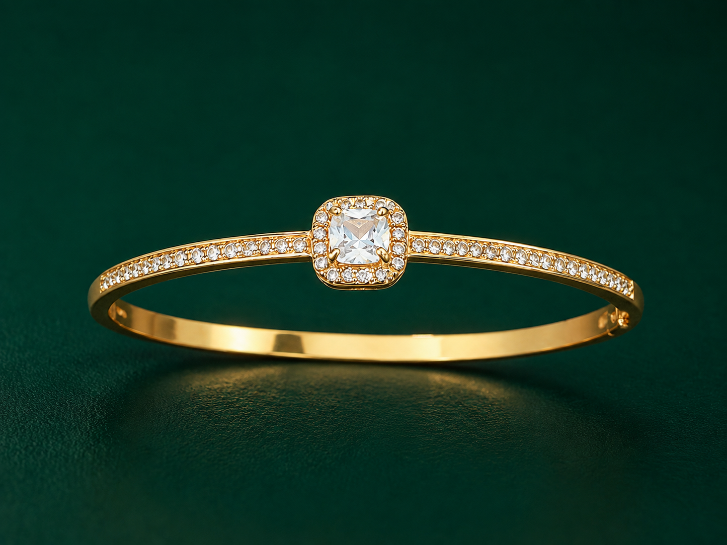 Elegant Gold-Tone Solitaire Crystal Bangle Bracelet for Women Astria Jewellery