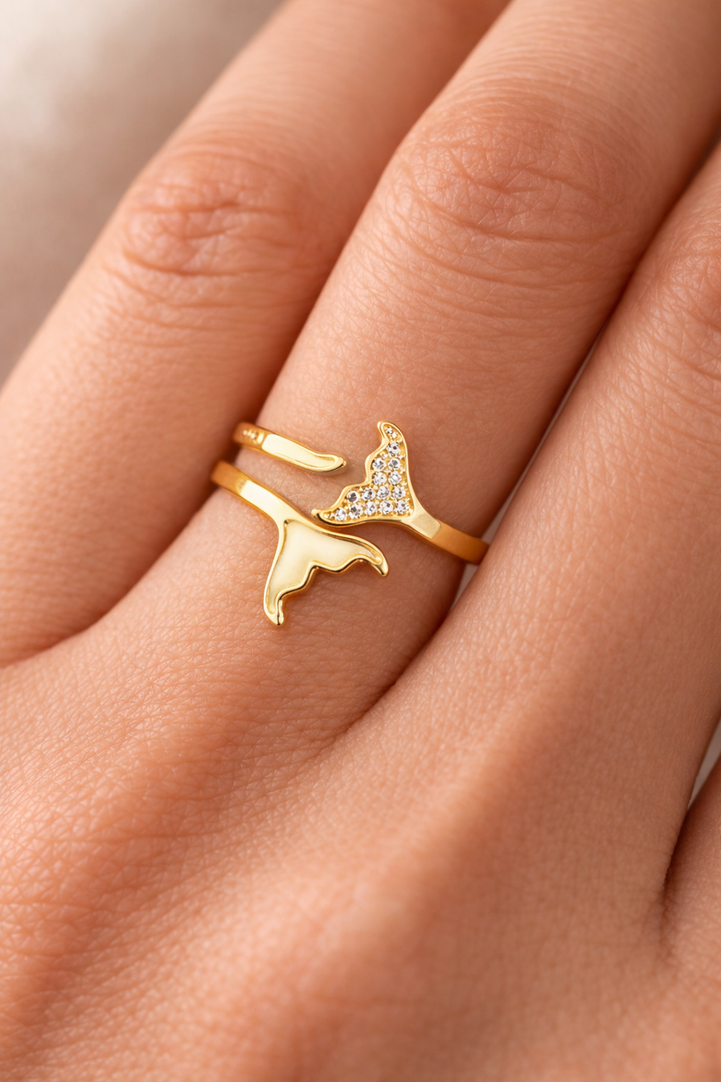 Astria Premium Butterfly Wing Ring with CZ – Minimal Adjustable Ring for Women & Girls Astria Jewellery