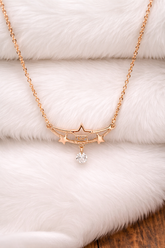 Moon Star Rose Gold Necklace ASTRIA JEWELLERY