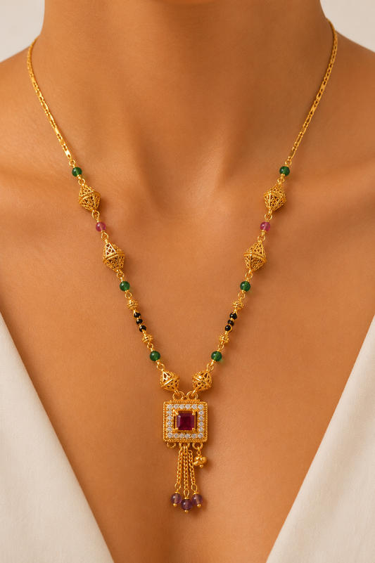 Astria Regal Ruby Designer Mangalsutra Astria Jewellery