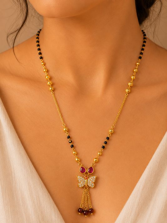 Astria Butterfly Ruby Grace Mangalsutra Astria Jewellery