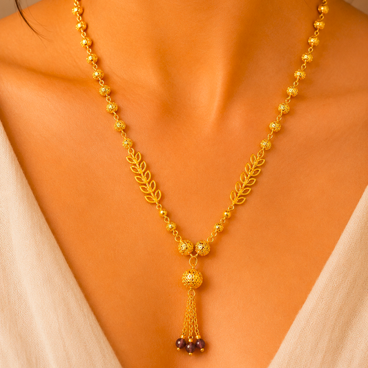 Astria Golden Leaf Tassel Mangalsutra Astria Jewellery