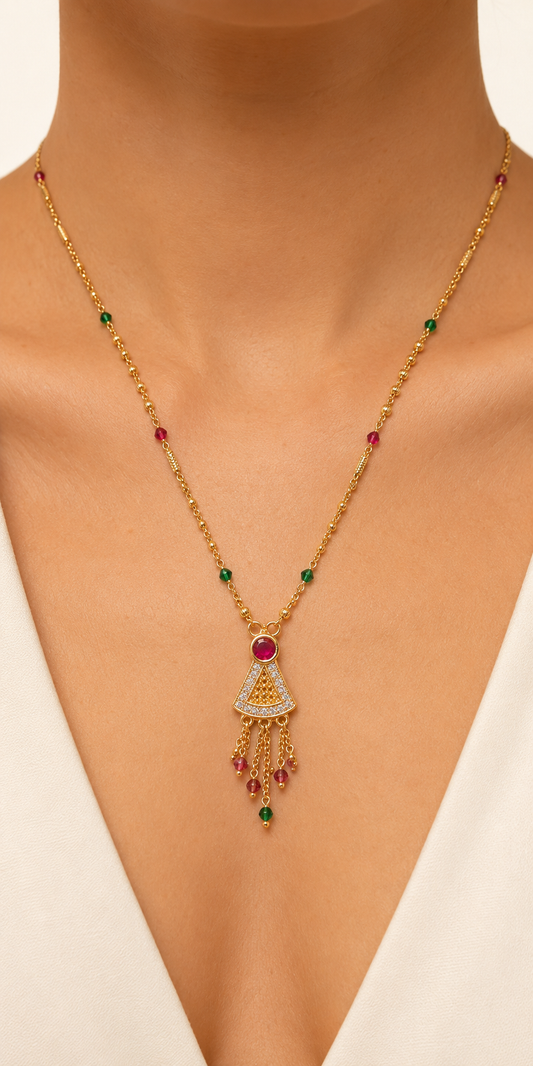 Astria Ruby Glow Traditional Mangalsutra Necklace Astria Jewellery