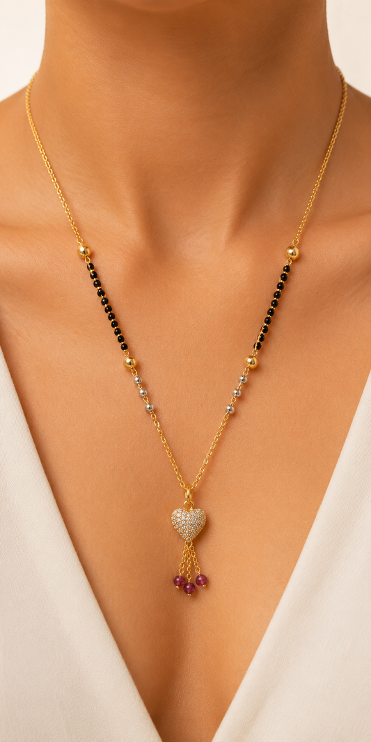 Astria Heart Charm Classic Mangalsutra Astria Jewellery