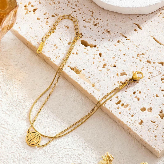 Astria Jewellery Gold-Plated Layered ANKLET for Women | Minimal Charm Chain ANKLET Astria Jewellery