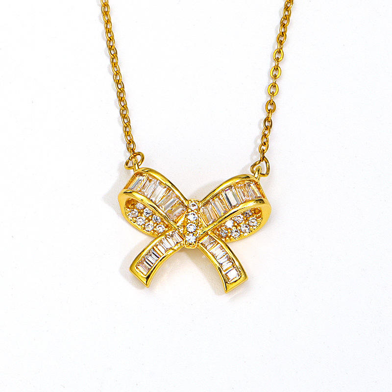 Astria Jewellery Gold Plated Crystal Cross Pendant Necklace for Women | Elegant Ribbon Design