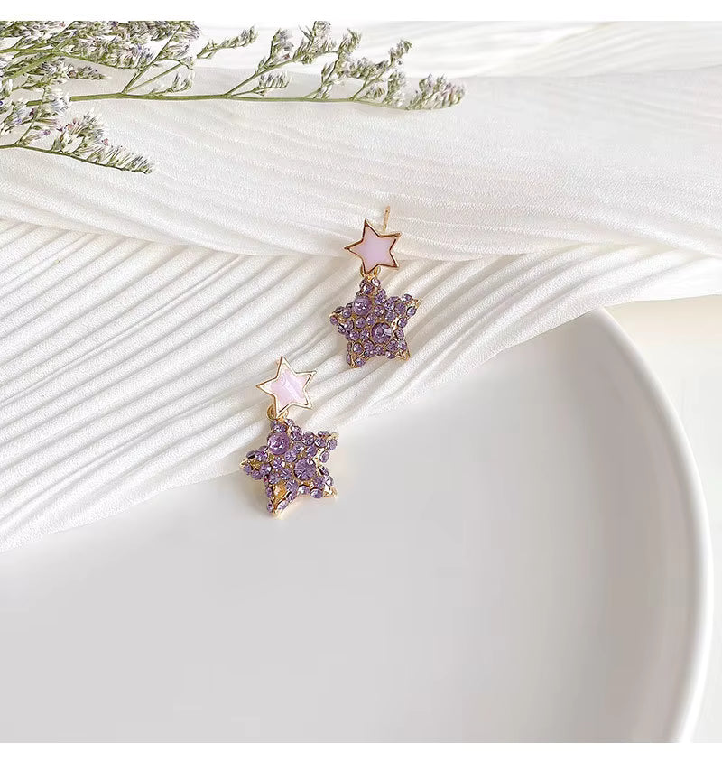 Gold Plated Star Drop Earrings