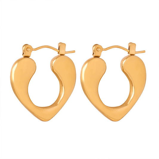 Gold Plated Heart Hoop Earrings Astria Jewellery