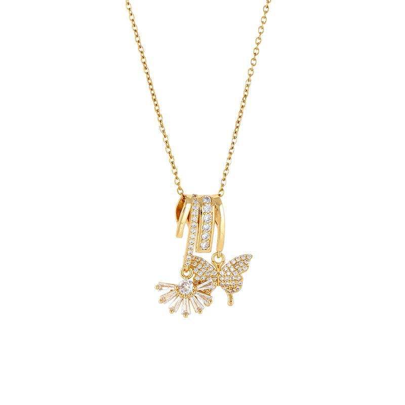 Astria Jewellery Gold Plated Angel Wing Crystal Charm Necklace for Women | Elegant Multi Pendant Gold Necklace ASTRIA JEWELLERY