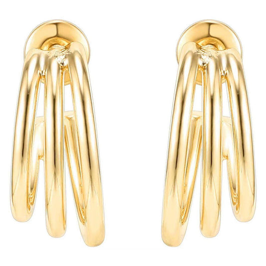 Gold Plated Multi-Layer Hoop Earrings Astria Jewellery