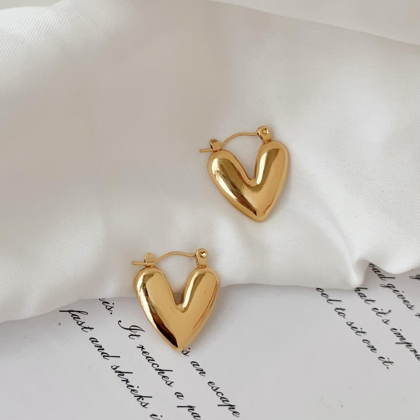 Gold Plated Heart Hoop Earring Astria Jewellery