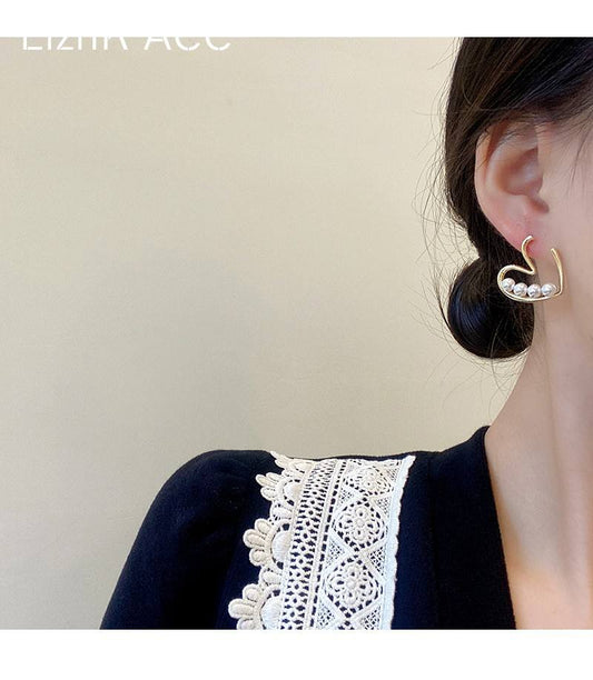 Gold Plated Heart Hoop Earrings Astria Jewellery
