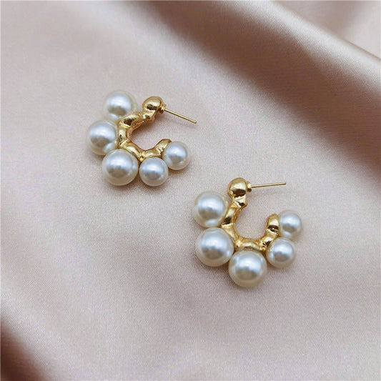 Pearl Cluster Stud Earrings Astria Jewellery