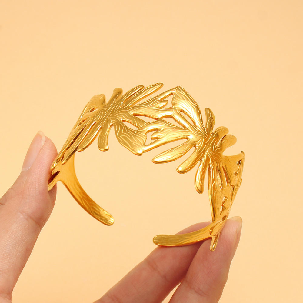 Astria Jewellery Gold-Plated Chunky Link Cuff Bracelet for Women | Statement Open Astria Jewellery