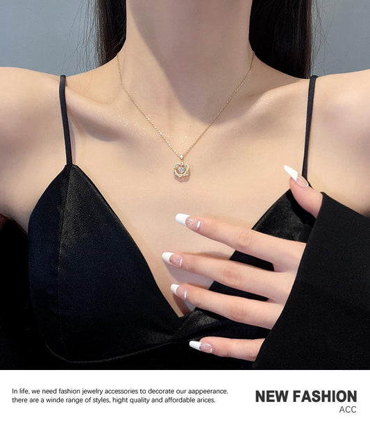 Gold-Plated Crystal Swirl Pendant Necklace ASTRIA JEWELLERY