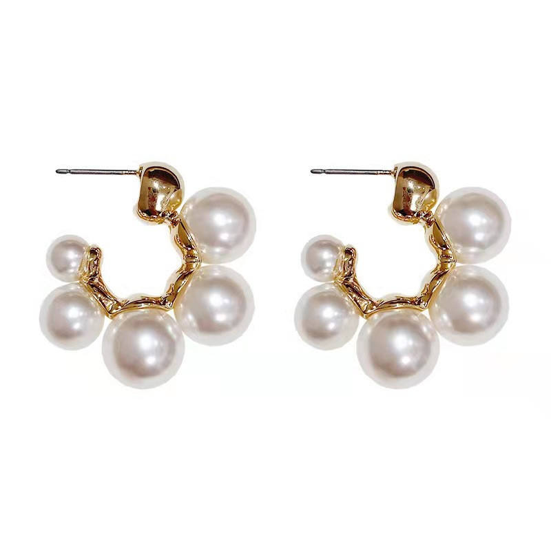 Pearl Cluster Stud Earrings Astria Jewellery