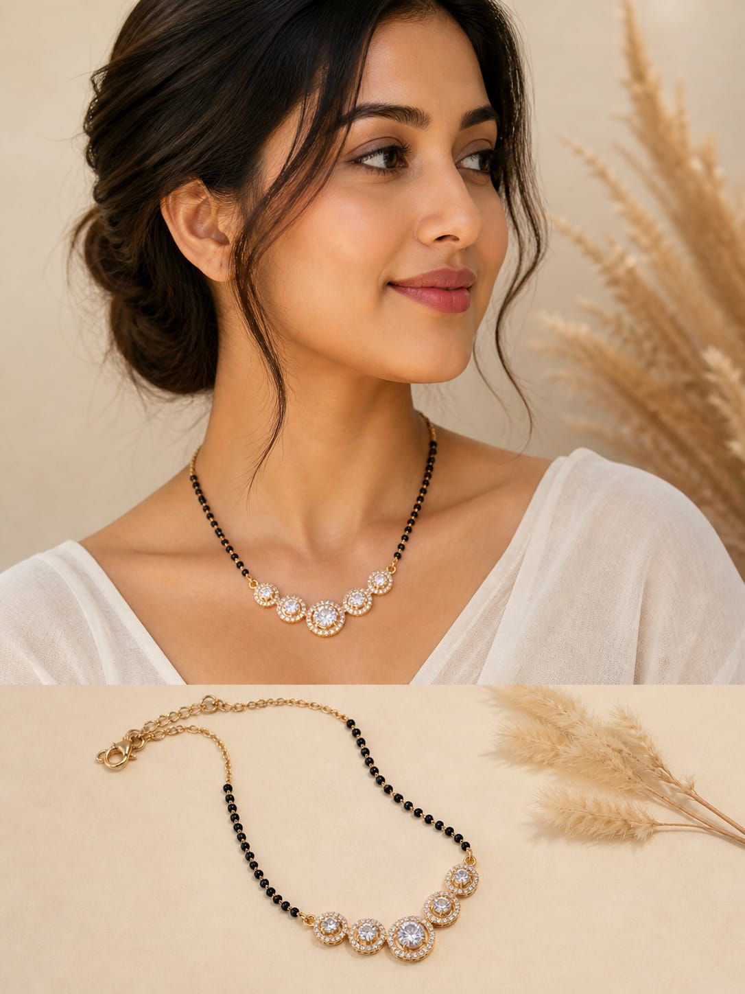 Astria Diamond Halo Grace Mangalsutra