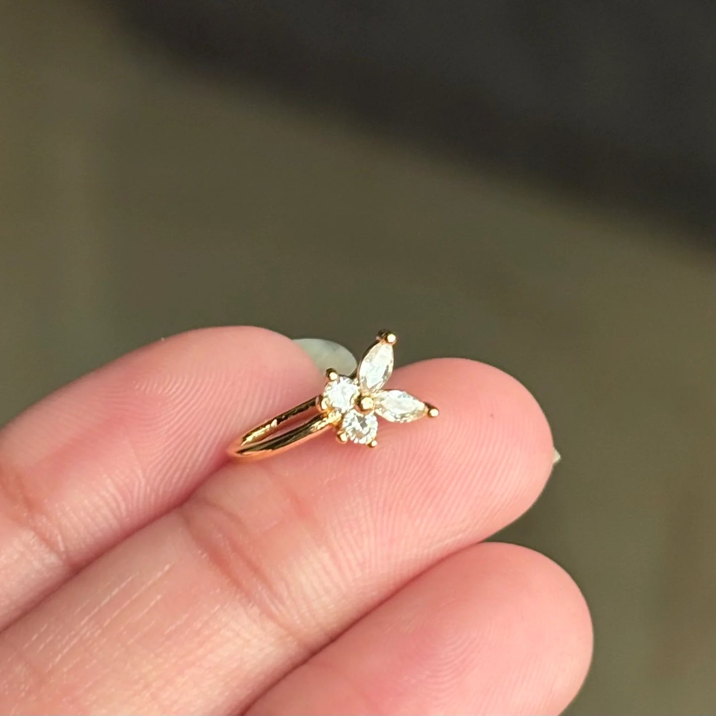 Butterfly Bloom Crystal Nose Pin