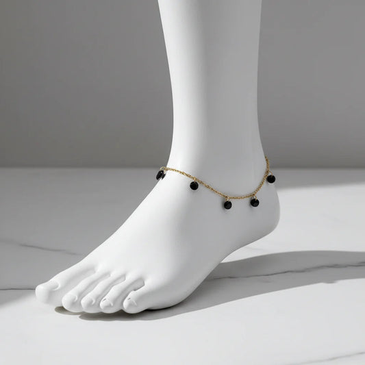 Eclipse Black Crystal Anklet Astria Jewellery