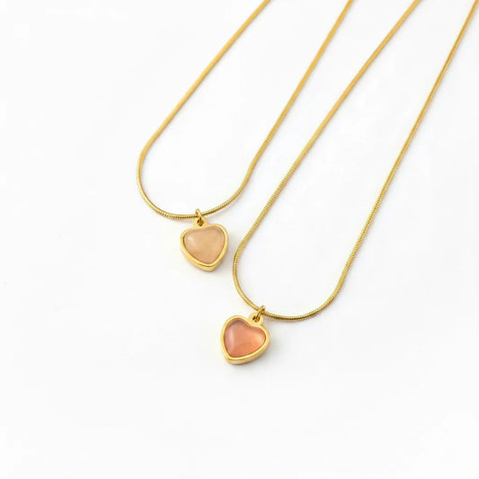 Eternal Blush Heart Necklace