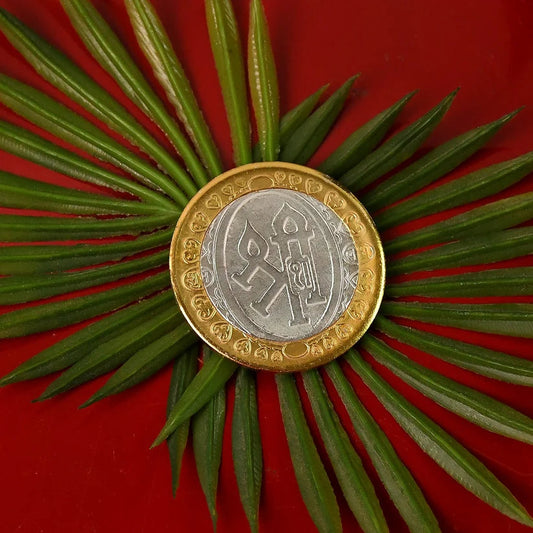 Lakshmi Ganesh Dual-Tone Religious Coin Astria Jewellery