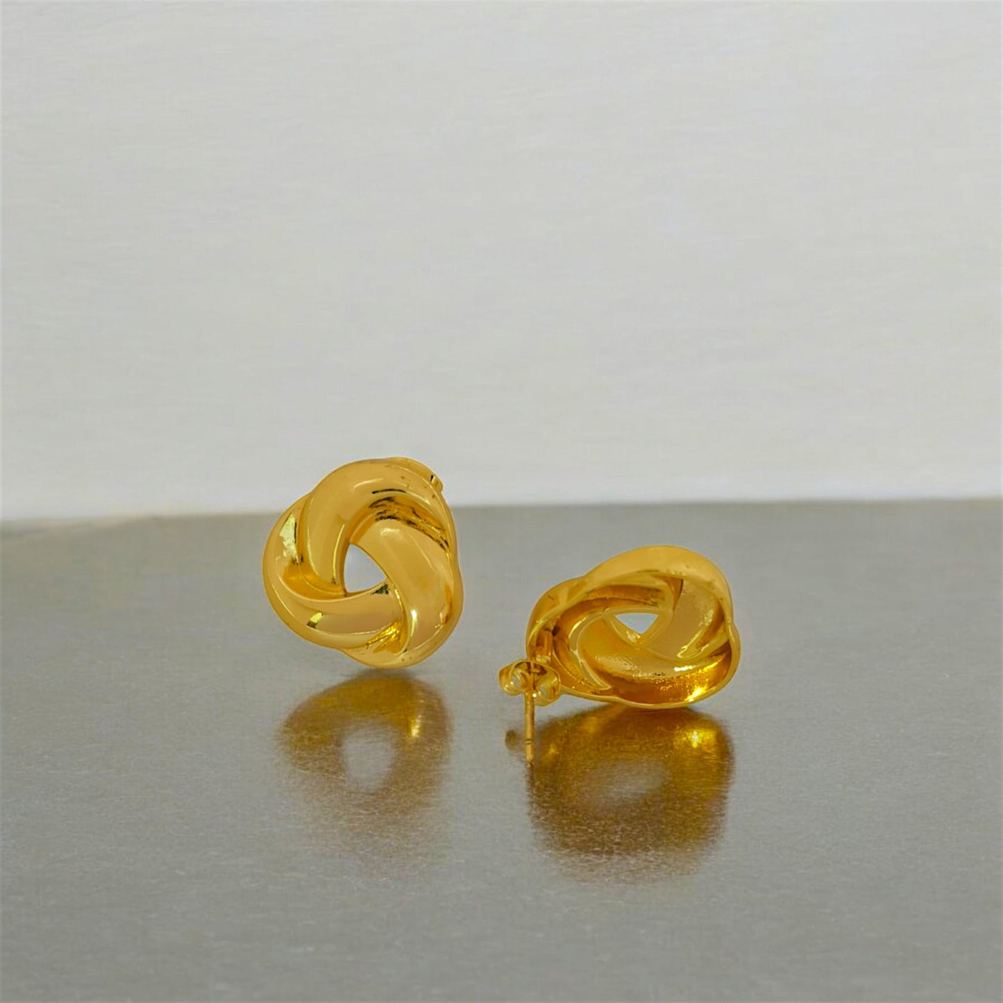 Astria Jewellery Gold Plated Knot Stud Earrings for Women | Minimal Interlocking Design | Elegant Everyday Wear & Party Jewellery Astria Jewellery