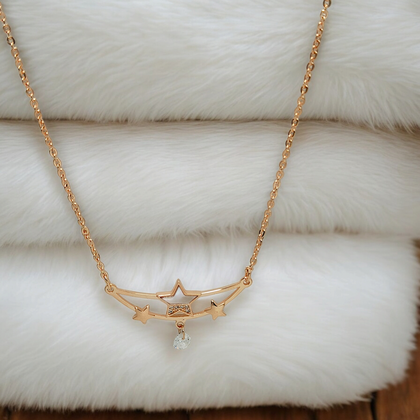 Moon Star Rose Gold Necklace ASTRIA JEWELLERY