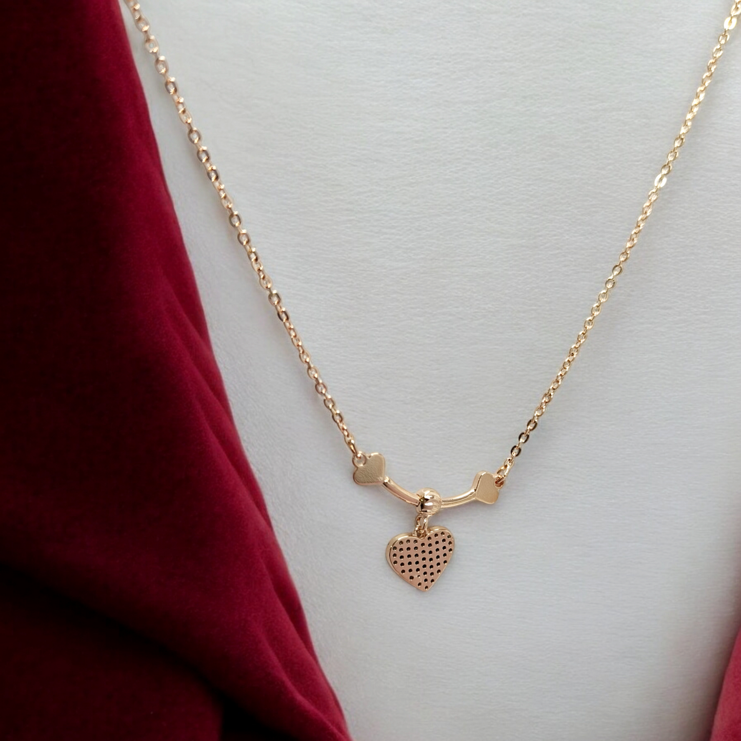 Rose gold Heart Necklace ASTRIA JEWELLERY