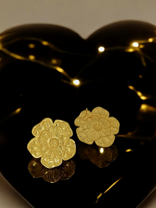Astria Jewellery Gold Plated Floral Stud Earrings for Women | Elegant Flower Design | Minimal Chic Daily Wear & Party Jewellery Astria Jewellery