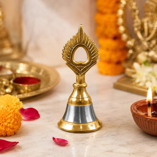 Temple Ghanti Melodious Brass Steel Pooja Bell Astria Jewellery