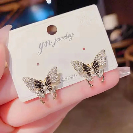 Gold Plated Butterfly Stud Earrings Astria Jewellery