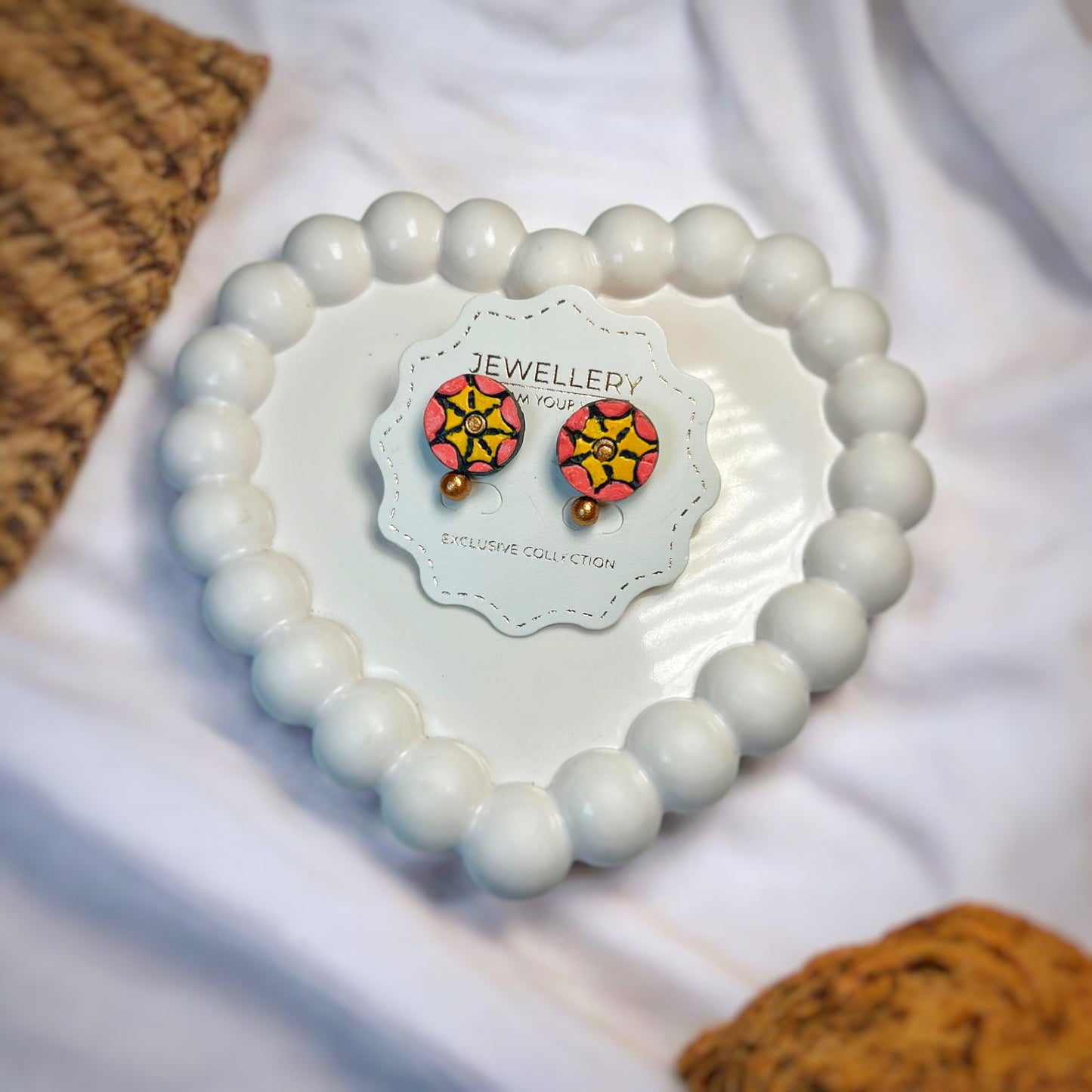 Floral Design Studs Handmade Jewelry in Colorful Resin for Everyday Wear