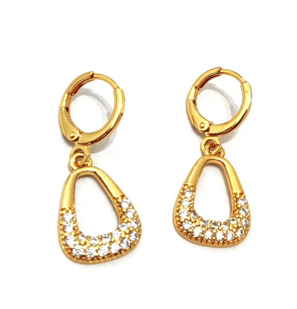 Gold-Plated Crystal Drop Hoop Earrings for Women & Girls Astria Jewellery