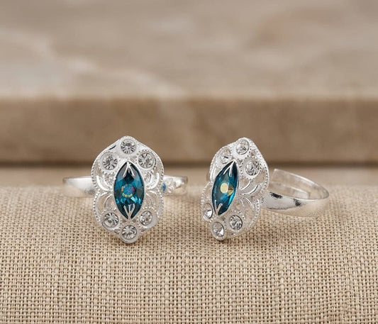 Oxidized Bloom Toe Ring ASTRIA JEWELLERY