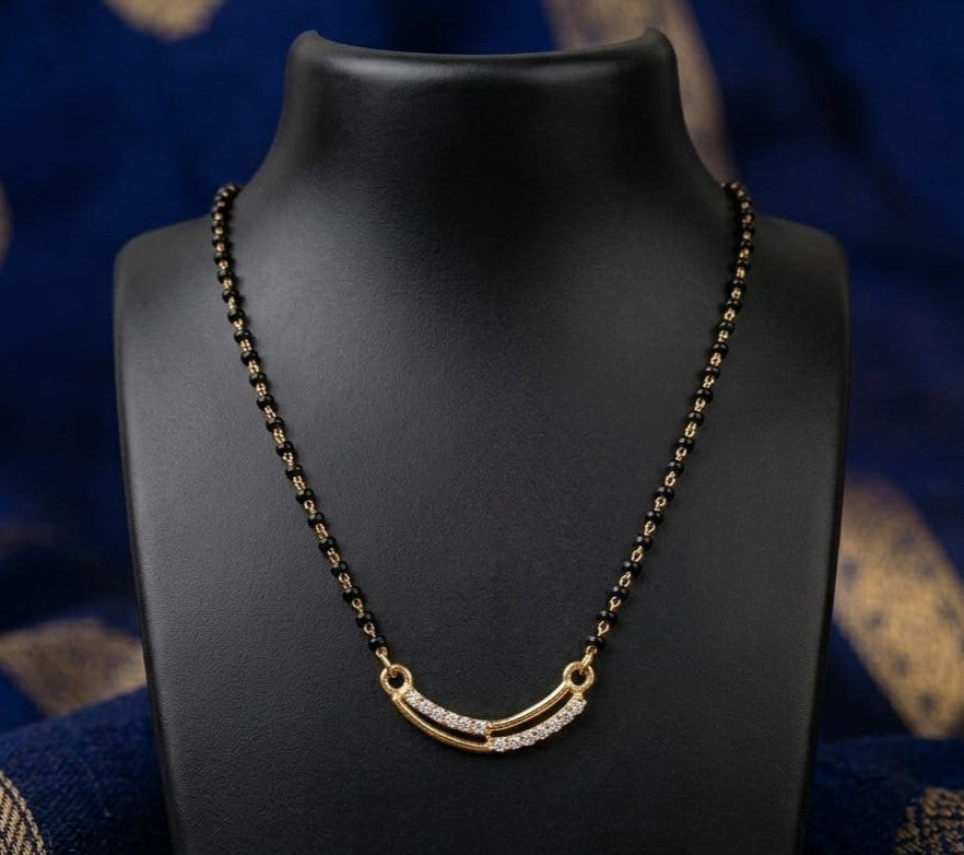 Designer Mangalsutra Necklace | Black Bead Gold Jewellery ASTRIA JEWELLERY