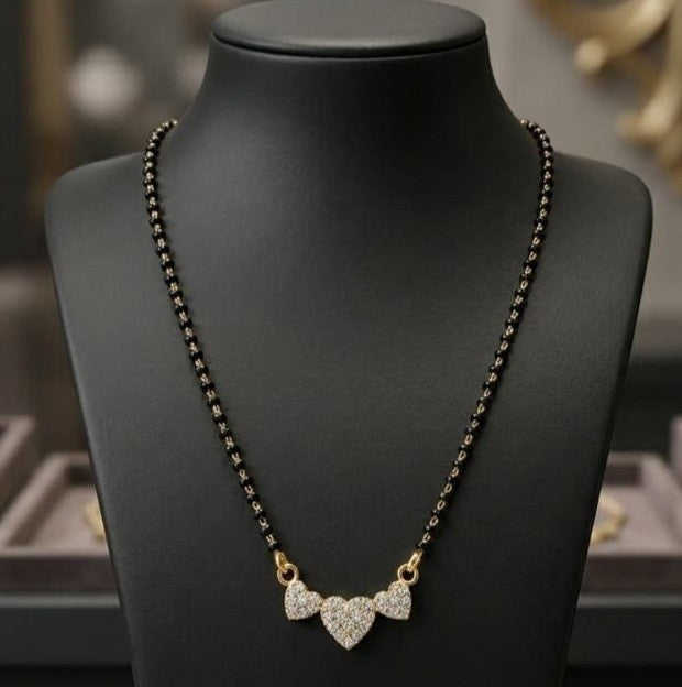 Elegant Mangalsutra | Gold Tone Black Bead Necklace ASTRIA JEWELLERY