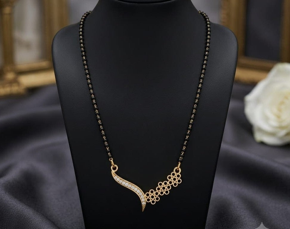 Beautiful Mangalsutra | Black Bead Gold Necklace ASTRIA JEWELLERY