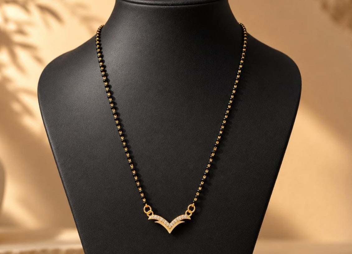 Stylish Mangalsutra Necklace | Black Bead Gold Jewellery ASTRIA JEWELLERY