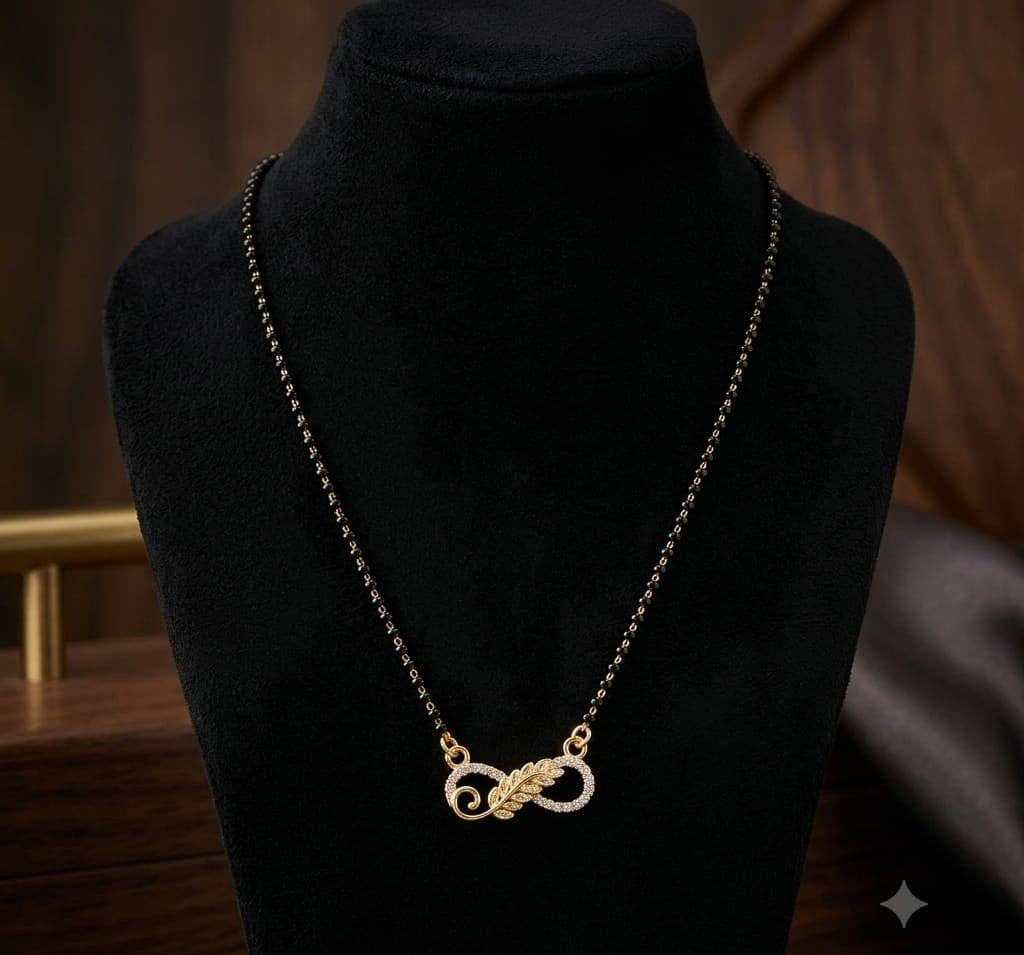 Traditional Gold Mangalsutra | Black Bead Necklace ASTRIA JEWELLERY