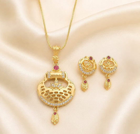 Gold Floral Necklace Set ASTRIA JEWELLERY