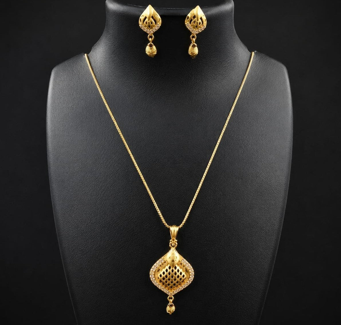 Gold Petal Necklace Set ASTRIA JEWELLERY
