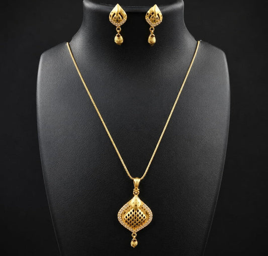 Gold Petal Necklace Set ASTRIA JEWELLERY