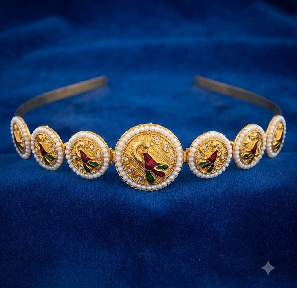Maharani Kundan Pearl Maang Tikka ASTRIA JEWELLERY