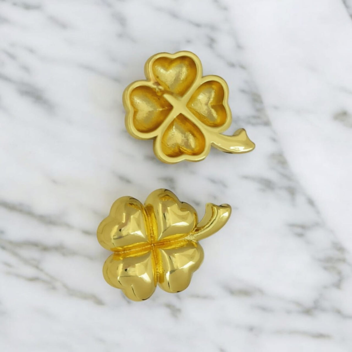Astria Jewellery Gold Plated Four Leaf Clover Stud Earrings for Women | Lucky Charm Design | Minimal Cute Daily Wear & Party Earrings Astria Jewellery