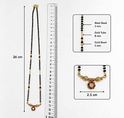 Elegant Black Bead Mangalsutra | Gold Tone Necklace ASTRIA JEWELLERY