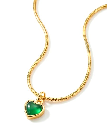 Astria Emerald Heart Chain Necklace